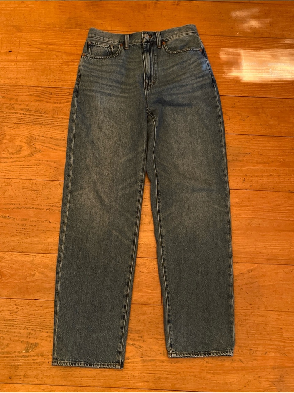 Madewell Baggy Straight Jeans Blue Denim Relaxed Loose Cotton 27